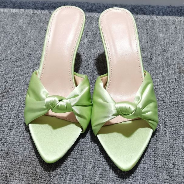 French-style Thin-heeled Sa, Fairy Shoes For Outdoor Wear, 2026 New Summer Elegant Satin Pointed-toe High-heeled_vogvips.com