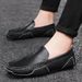Men's Shoes Autumn New Style White Genuine Leather Men's Shoes Breathable Soft Sole Slip On Plus Size Loafers_vogvips.com