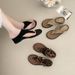 Women's French Style Niche Flip Flops Metal Buckle Soft Sole Comfortable Wedge Heel Roman Sandals New 2026 Style_vogvips.com