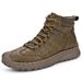 Boots: Men's Autumn And Winter Outdoor Casual Martin Boots, High-Top Cotton Warmth, Thick-Soled Non-Slip Plus-Size Leath_vogvips.com