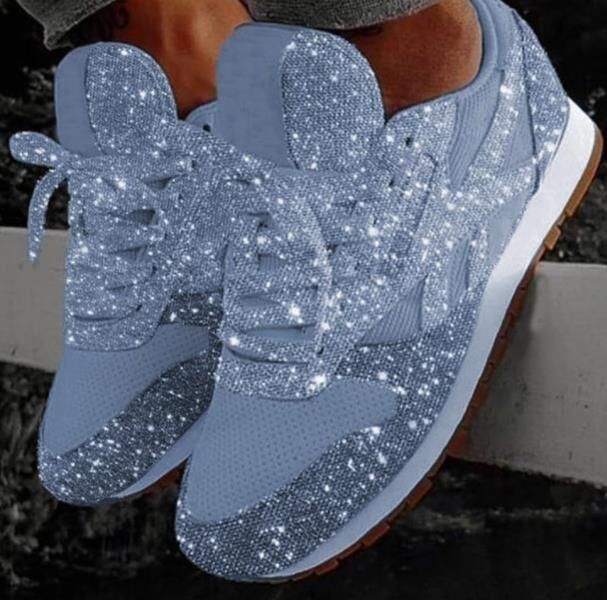 New Plus Sports And Casual Sequins, Sponge Heels, Breathable Student Women's Shoes, Size 43_vogvips.com
