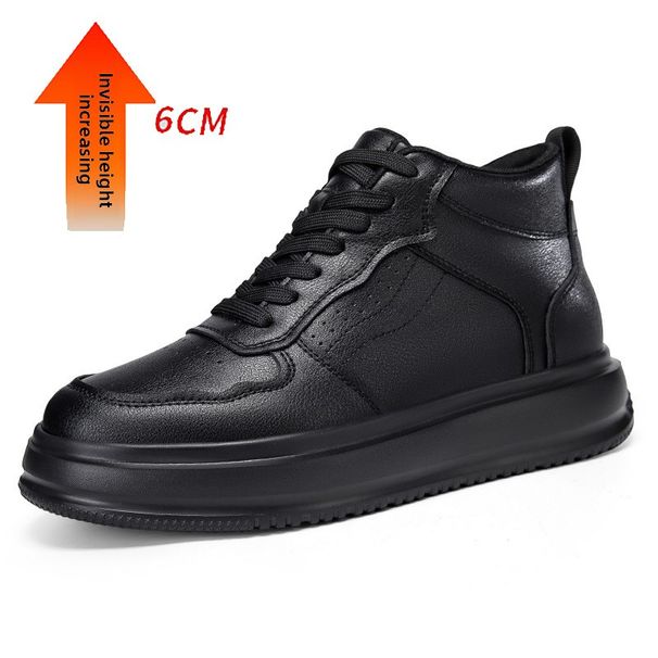 Casual Thick-soled Invisible Heightening Shoes Round Head Lace-up Board Shoes Breathable Sports Shoes Board Shoes_vogvips.com