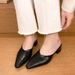 Summer Chic Plus Size Chunky Heel Slip-On Mules Closed Toe Mid Heel Slippers For Women Easy Wear Casual Shoes New Style_vogvips.com