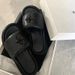 2026 X New SMFK Plush Cross Flower Furry Slippers Women Black Thick Sole Comfortable Flat Slides For Outdoor Wear_vogvips.com