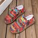 Ethnic Style Women's Casual Slip-On Canvas Shoes - Colorful Lace-Up Low-Top Sneakers With Artistic Doodle Design, Breathable & Comfortable_vogvips.com