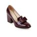 Thick Heel Bow Shallow Cut High Heels 33-43 Size Single Shoes_vogvips.com