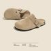 New Retro Women's Shoes Summer Outdoor Fishing Thick Sole Non-Slip Closed Toe Half Slip Slip-On Soft Soled_vogvips.com