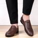 Summer Style Loafers For Men, Leather Cowhide Leather, Soft Sole, Trendy Men's , Slip-On Breathable Casual Driving_vogvips.com