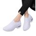 Women's Comfort Platform Loafers - 3cm Air Cushion Rocker Sole (Breathable Sock Design) - Slip-On Casual Shoes For Dance & Daily Wear (Size 35-42)_vogvips.com