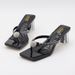 Women's Shoes Summer New Fashion Square Toe Round Rhinestone High Heel Sandals With Transparent Heel Chunky Heel Plus Size Slippers_vogvips.com