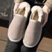 Real Leather Snow Boots, Women's Short Tube Boots, Bread Shoes, Snow Cotton Shoes, 2025 New Model, One Foot Thick Sole_vogvips.com