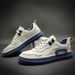 Men's Genuine Leather Casual Sneakers - Breathable Low-Top Lace-Up Shoes With Cushioned Sole, Classic Round Toe Design For Everyday Comfort_vogvips.com