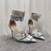 2025 New Model Silver Single Strap High Pumps European And American Style Pointed Stiletto Heel Closed Toe Plus Size_vogvips.com