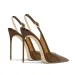 Women's Brown Patent Slingback Heels Pointed Toe Stiletto High Heel Pumps Daily Outfit_vogvips.com