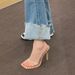 26ss Style New One-Strap Transparent Sandals For Women, Square Toe High Heels, Sexy Rhinestone Open-Toe Stiletto Outdoo Women, Heels,_vogvips.com