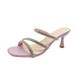 Single-strap High-heeled Sandals For Summer, New Popular French Style With Rhinestones, Square Toe, Stiletto Heel_vogvips.com
