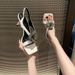 European And American Sexy Rhinestone Camellia High-heeled Shoes For Women, 2025 Summer New Fashion Open-back Open-toe_vogvips.com