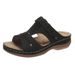2025 Summer New Slope Heel Slippers Large One Word Open Toe Fish Mouth Sandals Thick Bottom Size 43_vogvips.com