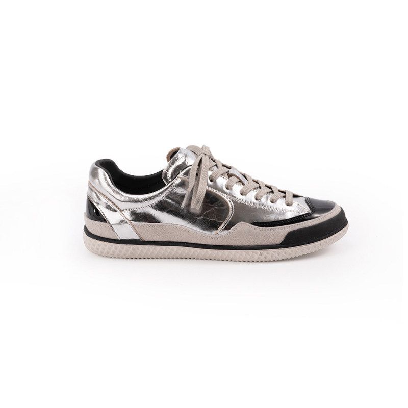 Cowhide Version~-style Genuine Leather Black And White Panda Color-blocking German Training Shoes For Women,_vogvips.com