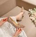 Women's Wedding Shoes Champagne Gold Pointed Toe High Heels Rhinestone Bridal Shoes For Bride Comfortable Elegant Princess Style Women's Single Shoes._vogvips.com