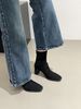 Chunky Heel Suede Korean Style Ankle For Women 202 New Autumn Winter Fleece-Lined Martin Coffee Color Slim Short Boots_vogvips.com