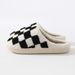 New Comfortable Home Checkerboard Warm Winter Slippers For Couples Men And Women Thick Soft Sole Cotton Shoes Thickened_vogvips.com