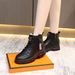 2025 New Women Black PU Casual Snow Boots Round Toe Side Zipper Thick Sole Plus Size Winter Shoes_vogvips.com