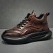 Men's Winter With Fleece Lining, Warm Cushioned Sole, Comfortable Sports Casual Shoes, Genuine Leather Versatile_vogvips.com