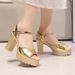 MTX Women's Summer Sandals High Chunky Heel Thick Sole Waterproof 2025 New Korean Style One-Strap Fish Mouth Platform Shoes_vogvips.com
