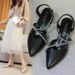 Fashion Sandals For Women Fairy Style 2025 New Summer Closed Toe Chunky Heel Rhinestone High Heels Matching Skirt_vogvips.com