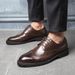 Euro Step Brogue Korean Version British Style Trendy Casual Business Formal Leather Men's Suit Wedding Shoes 830-A_vogvips.com