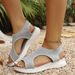 2026 Summer New Large Size Casual Fly-woven Sandals Women's Fish Mouth Mesh Platform Sandals_vogvips.com
