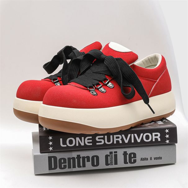 Men's Shoes New Niche Q Version Big Head Leather Shoes Thick Bottom Heightening Casual Sneakers Men's Shoes_vogvips.com