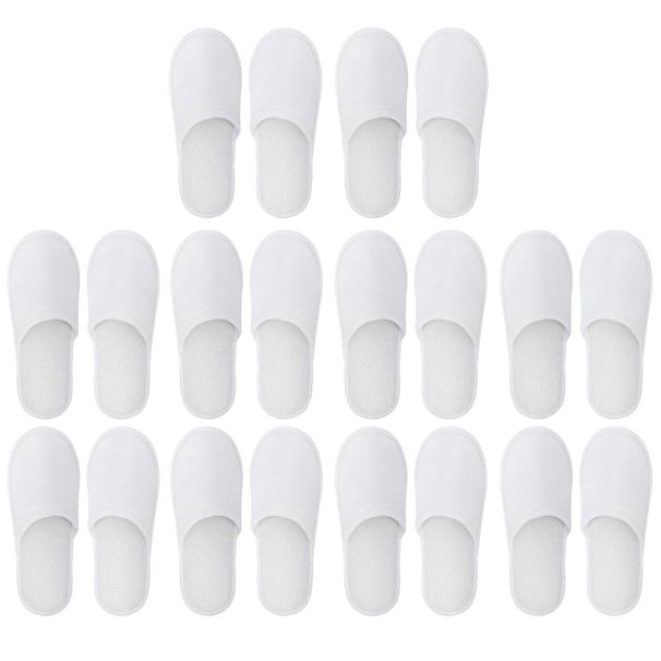 Spa 10/20 Pairs Of Brushed Plush Closed-toe Disposable Slippers Men And Women Suitable For Families Guest Hotel Tra_vogvips.com