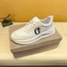 Fuguqi Little Bee Cool Men's Sports Running Luxury High End Soft Soled Dad's White Shoes_vogvips.com