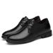 Round Head First Layer Men's Casual Front Lace-up Tooling Shoes Heightening Formal Leather Shoes_vogvips.com
