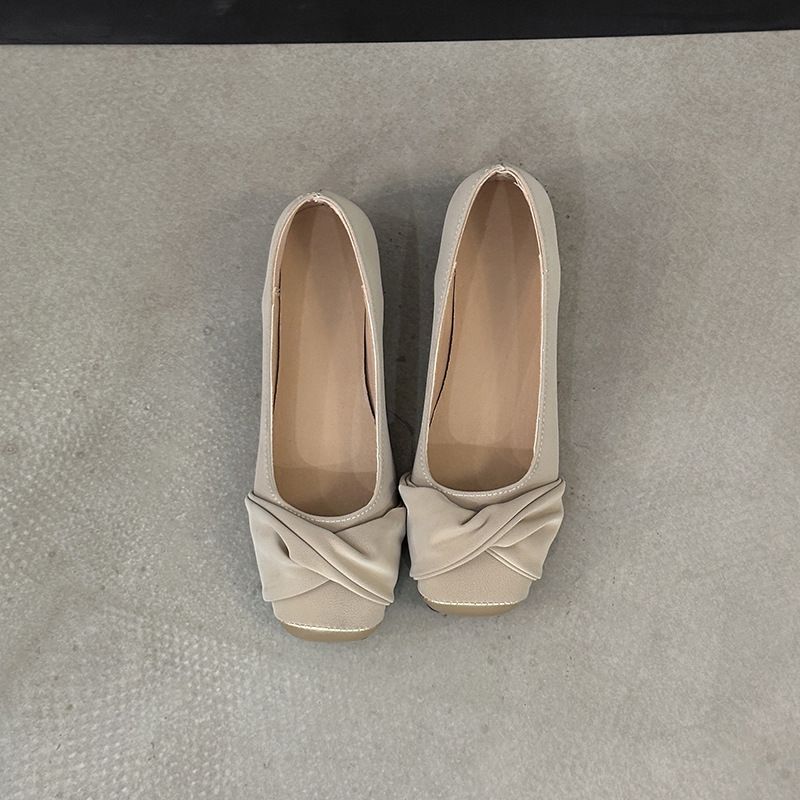 Spring Round Head Flat Bottom Mary Jane Single Shoes Simple Soft Leather One-word Buckle With Versatile Women's Shoes_vogvips.com