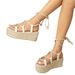 Women's Shoes Ladies Summer Fashion New Niche Strappy Lace Up Platform Sandals_vogvips.com