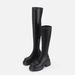 Over-the-Knee Black Thick-Soled Martin For Women, Petite Elastic Slim Boots, Long Tube Riding Boots_vogvips.com