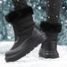 New Front Zipper Waterproof Snow Boots, Cold Resistant And Warm Cotton Boots, Winter Cotton Shoes, Winter Outdoor Sports_vogvips.com