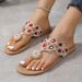 2026 Summer Flat-bottomed Beach Sandals Women's Rhinestone Simple And Light Casual Buckle Toe Sandals_vogvips.com