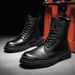 European Warm Series Men's Genuine Leather Martin Autumn High British Style Short Mid Top Work Winter Plush Snow Boots_vogvips.com