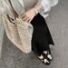 Sheepskin Version ~ Genuine Soft Sole Silver Mary Jane For Women With Cross Buckle Round Toe Ballet Style Flat Small_vogvips.com
