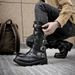 New Leather Spring Men's Shoes High-top Men's Heightening Tooling Martin Boots_vogvips.com