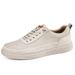 Men's Shoes Thin Punched Board Shoes Sports And Leisure Leather Shoes Real Cowhide Thick-soled Breathable Hollow Shoes_vogvips.com