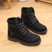 Women's Winter Faux Fur Lined Ankle Boots - Slip-Resistant PU Leather Casual Booties With Round Toe & Lace-Up Design_vogvips.com