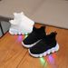 Boys' LED Light-Up Knit 2026 Spring And Autumn Children's Breathable Slip-On Sock Baby Soft Sole Non-Slip Shoes_vogvips.com