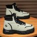 Snow Boots Men's Winter Snow Boots Fleece Lined Waterproof Work Boots With Anti-Slip Sole Casual Hiking Shoes For Cold Weather_vogvips.com