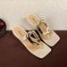 2025 New Square Open Thong Sandals Outdoor Versatile Clip Toe Casual Flat Metal Buckle Niche Summer Breathable_vogvips.com