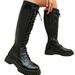 New Women's Knight Autumn And Winter Flat Top Boots, Plus Size Boots_vogvips.com